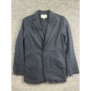 Current/Elliott Pinstripe Blazer Womens Size 0 Navy Blue Stretch Cotton‎ Jacket